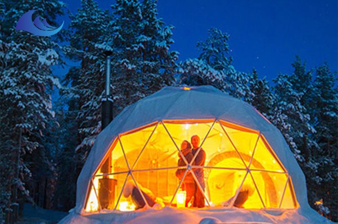 Hotel tipo carpa geodésica