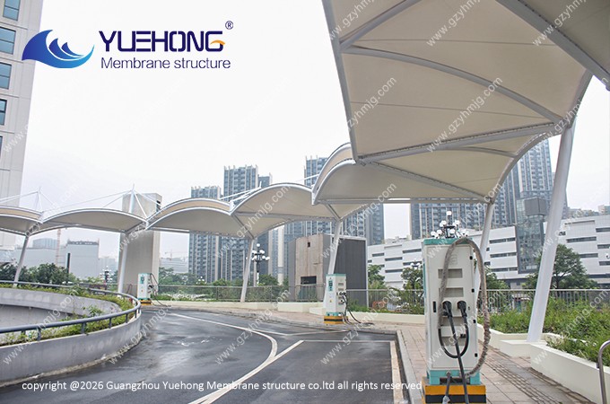 Marquesina de membrana estructural para parada de autobús en Guangzhou