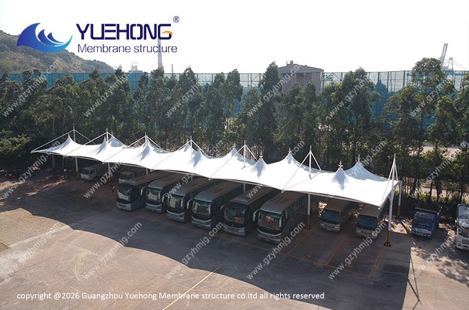 Marquesina de membrana estructural para una fábrica de electrónica en Zhuhai