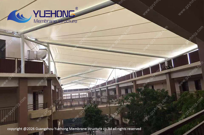 Toldo de sombra con estructura de membrana para la calle peatonal de Jianggao