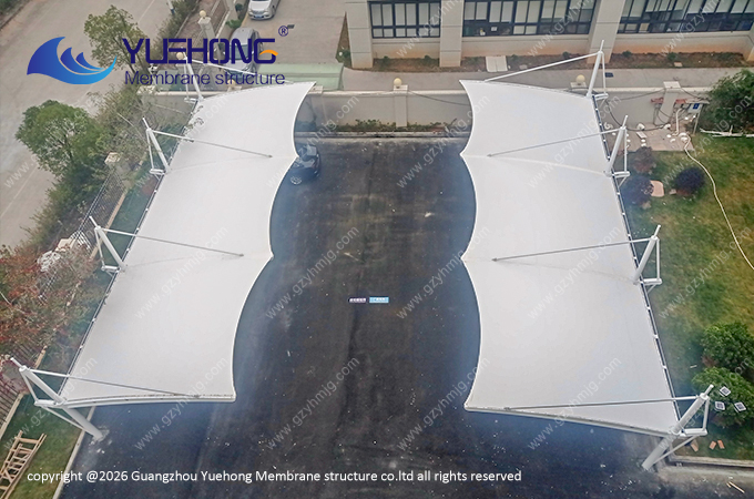 Marquesina de membrana estructural para un parque industrial en Maoming