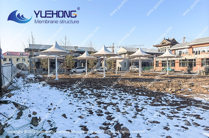 Estructura de membrana paisajística en un área escénica de la provincia de Shanxi