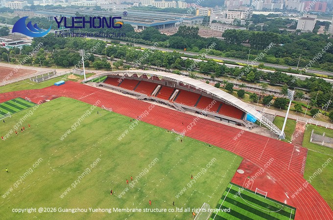 Proyecto de estructura de membrana para graderío del estadio deportivo de una universidad en Guangzhou