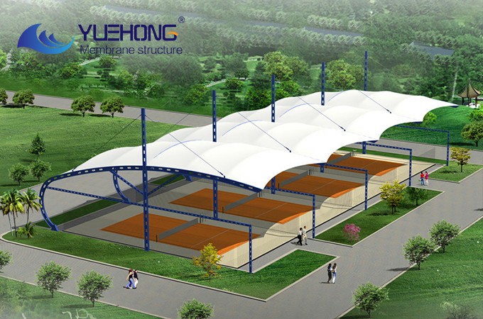 Estructura de membrana para campo deportivo