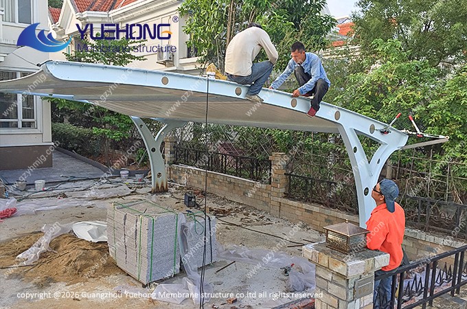 Marquesina de membrana estructural para un restaurante en Guangzhou