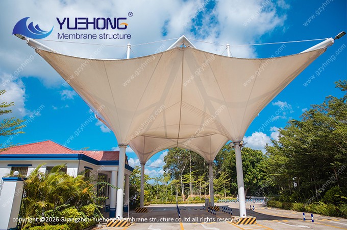 Proyecto de estructura de membrana para un puesto de control en Hainan