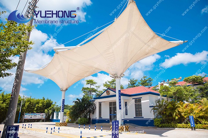 Proyecto de estructura de membrana para un puesto de control en Hainan