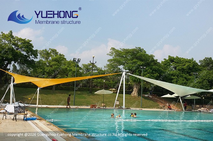 Estructura de membrana tensada para una piscina en Guangzhou