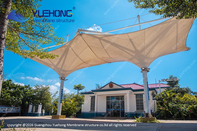 Proyecto de estructura de membrana para un puesto de control en Hainan
