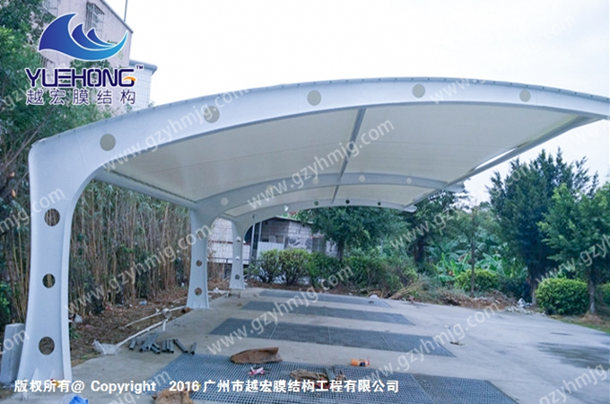 广州某酒家膜结构车棚工程案例