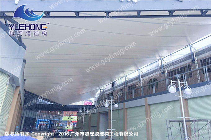 中山某步行街膜结构工程案例
