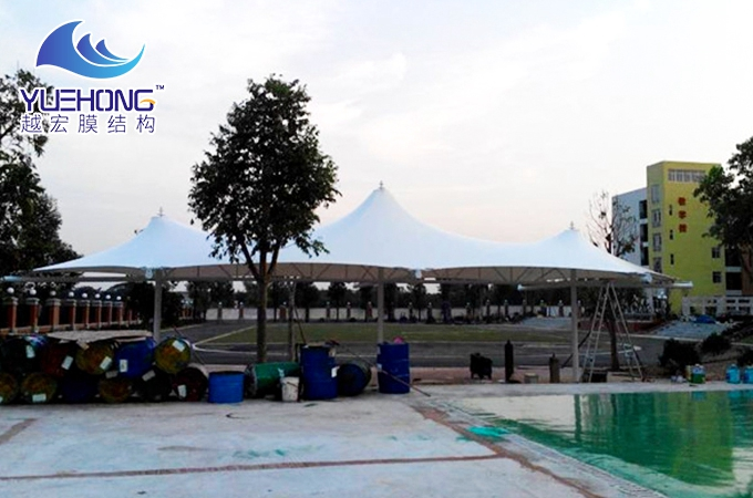 清远某小学连帽膜结构案例