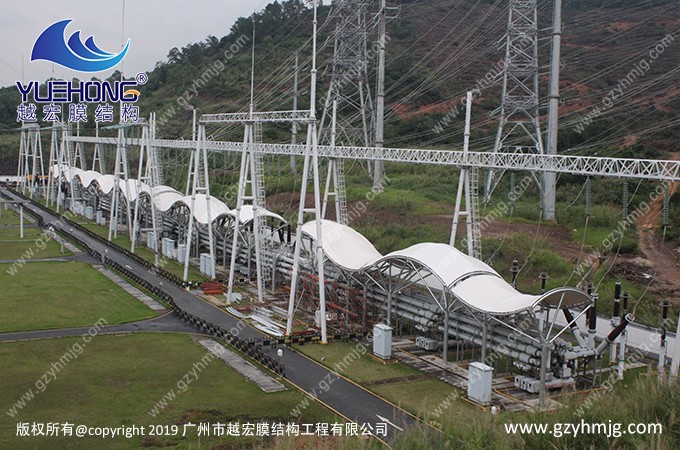 佛山市里水镇电网设备膜结构遮阳棚案例
