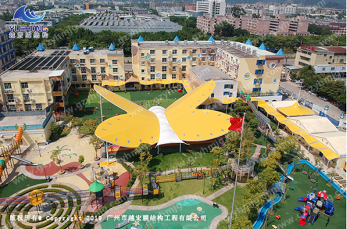 湖北省某幼兒園膜結構遮陽棚、門廊膜結構工程案例