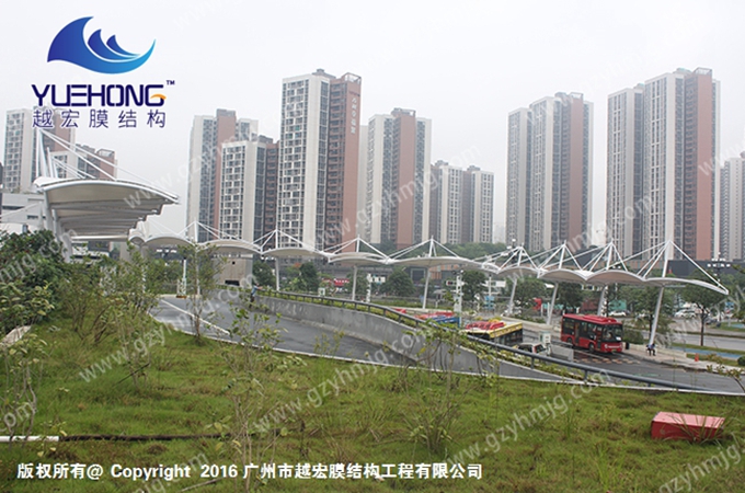 廣州黃埔某公交車站膜結構停車棚案例