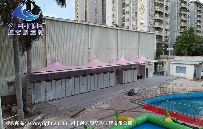 廣州某游泳館更衣間膜結構頂棚工程案例
