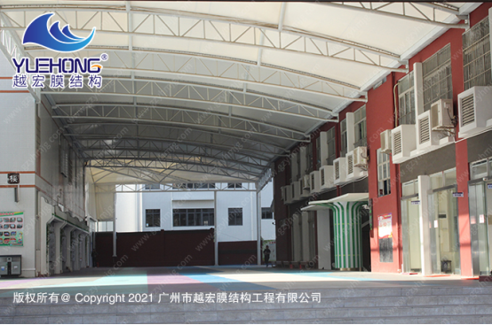 广州某学校膜结构遮阳棚工程案例