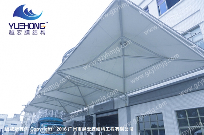 亿锦公司门廊膜结构遮阳棚工程案例