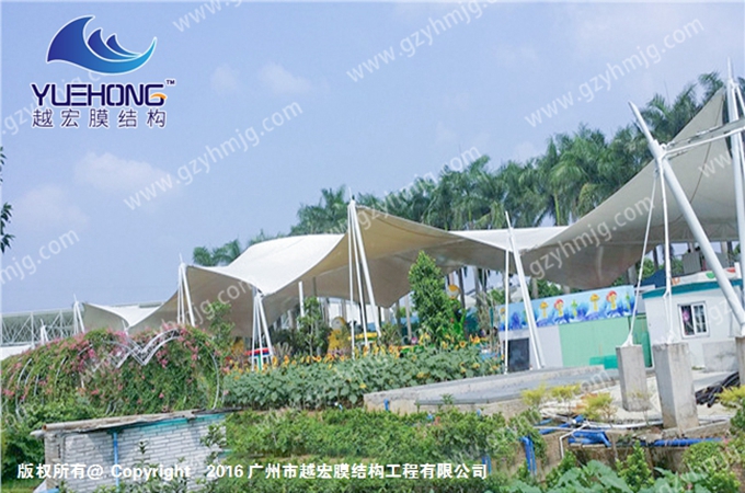 南沙某景区膜结构遮阳棚工程案例