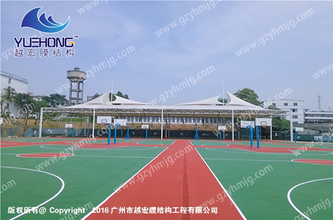 廣州某學(xué)院籃球場膜結(jié)構(gòu)頂棚工程案例