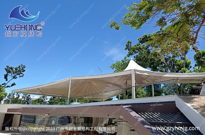 菲律宾室外咖啡厅膜结构顶棚案例