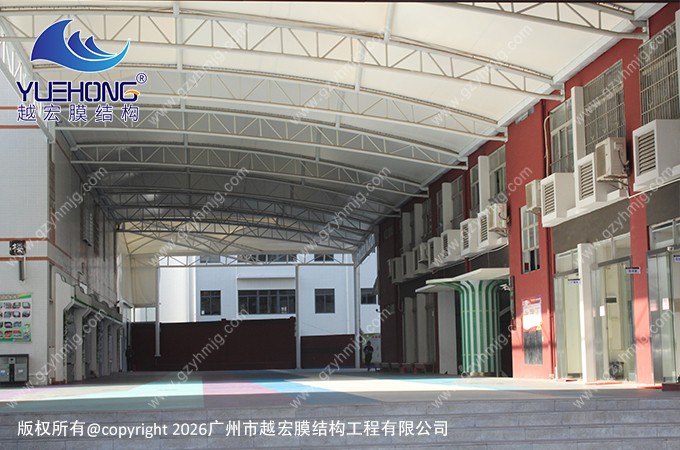 广州某学校膜结构遮阳棚工程案例